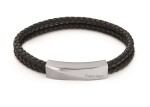 Calvin Klein Dvojitý kožený náramok s oceľovou ozdobou Braided 35000097