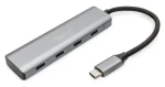 Digitus USB-C 4- Port strieborná / USB hub / 4X USB-C 3.2 Gen 1 / hostiteľský Port USB-A (DA-70246)
