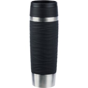 Emsa Travel Mug Waves Grande 0.5l čierna / Termohrnček / nerezová oceľ (N2022500)