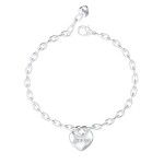 Guess Pôvabný oceľový náramok so srdiečkom Crazy In Love JUBB05217JWRH 21 cm