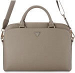 Guess Bag Guess Grained Zipper Pocket Triangle Logo 15" brown