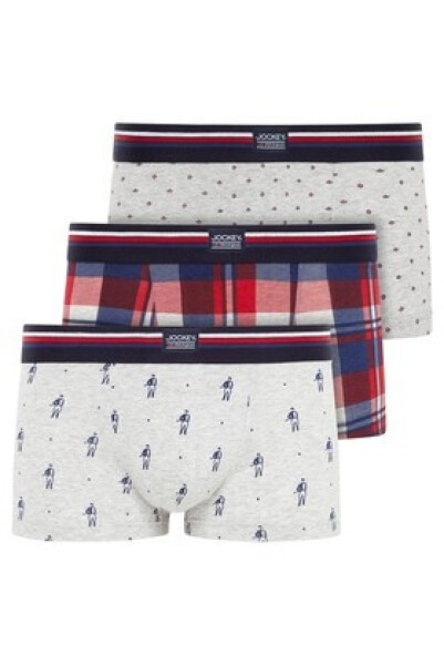 Pánske boxerky 17302913 M70 3pack checkered-grey-red-dark.modrá - Jockey L šedá,tm.modrá,červená