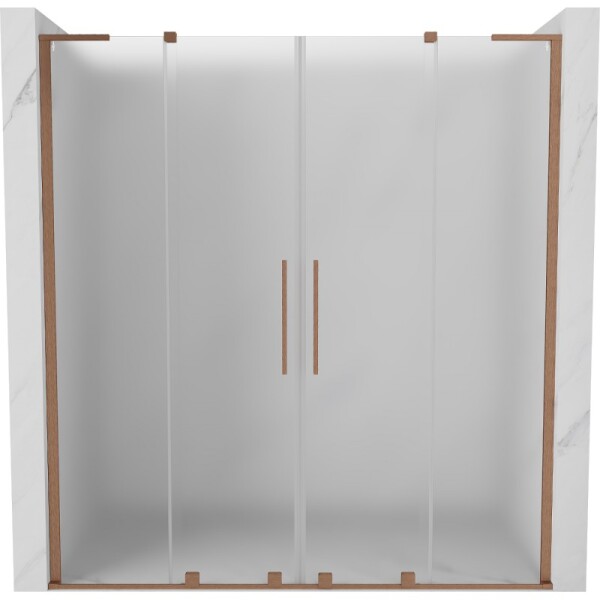 MEXEN/S - Velar L Duo posuvné sprchové dvere 200, dekor, meď kartáčovaná 871-200-003-32-65