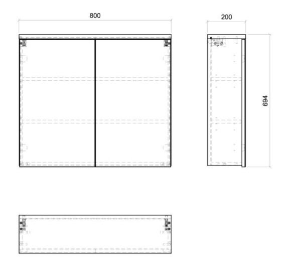 COMAD - Zrkadlová skrinka 80cm 2 dvierka BALI biela 5907611647530