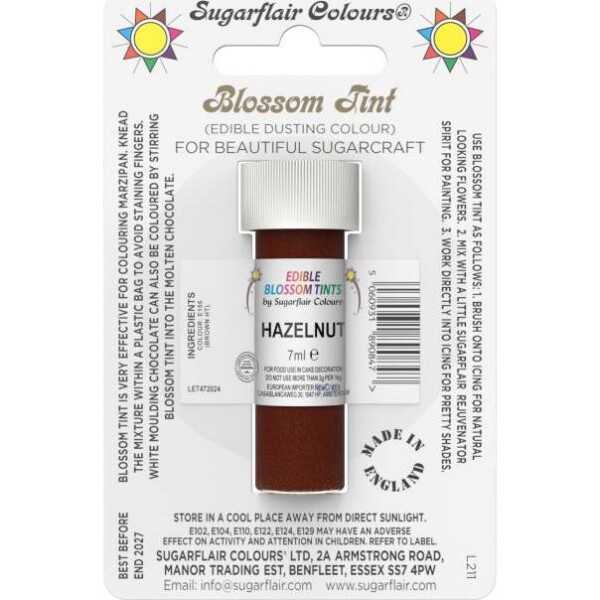 Jedlá prachová farba hazelnut 7 ml - Sugarflair - Sugarflair