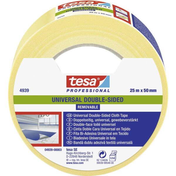 Tesa UNIVERSAL REMOVABLE 04939-00003-11 Gaffer tape tesa® Professional biela (d x š) 25 m x 50 mm 1 ks; 04939-00003-11