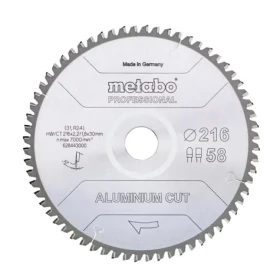 Metabo AluminiumCutProf / Rezný kotúč na hliník / Priemer 216 x 30 mm / Šírka rezu 2.2 mm (628443000)