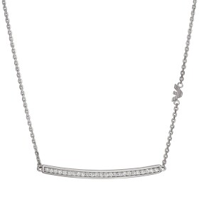 Emporio Armani Blyštivý strieborný náhrdelník so zirkónmi EG3591040
