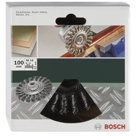 Bosch Accessories Kotúčová kefa pre uhlové a priame brúsky - viazaný drôt, nehrdzavejúci, 100 mm H = 100 mm 2609256509 1 ks; 2609256509