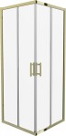 MEXEN - Rio sprchovací kút štvorec 90 x 90, transparent, zlatá 860-090-090-50-00