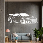 Veselá Stena Samolepka Audi Auto Farba: fialová, Veľkosť: 100 x 40 cm