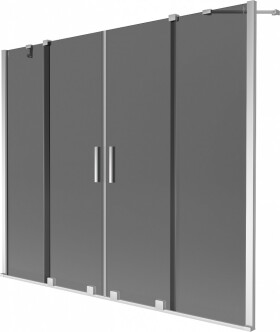 MEXEN/S - Velar Duo dvojkrídlová posuvná vaňová zástena 180 x 150, grafit, chróm 896-180-000-42-01