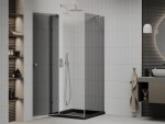 MEXEN/S - Roma sprchovací kút 80x80, grafit, chróm + čierna vanička so sifónom 854-080-080-01-40-4070