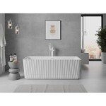 MEXEN/S - Nila voľne stojaca vaňa reliéf 170 x 75, biela, sifón a prepad biela 52841708000-20