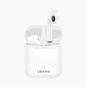 USAMS LU Dual Stereo Wireless Headset Biela / slúchadlá s mikrofónom (6958444963129)