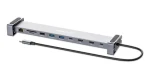 Manhattan Dokovacia stanica 10-in-1 šedá / Dokovacia stanica / USB-C / 2x HDMI 4K 60Hz / PD 100W / USB-A 3.2 Gen1 (190398)