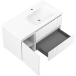 MEXEN/S - Rivel kúpeľňová skrinka 90 cm s umývadlom Vela pravá, 2S, 1D, reliéf, biela mat 91A23-09047-3-BBFFF01-W23P01