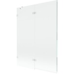 MEXEN/S - Lunar vaňová zástena 2-krídlová ľavá 130 x 150, transparent, biela 897-130-100-20-00-L