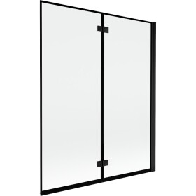 MEXEN - MIST vaňová zástena 140x150 cm 6mm 2-s, čierna, okraj, pravá 8A9-140-002-70-70-P