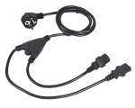 C-tech napájací kábel VDE čierna / Rozdvojka Y / 220/230V / 1,8 m (CB-PWRC13-18-Y)