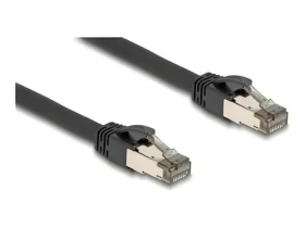 DeLock sieťový kábel RJ45 Cat.6a U/FTP 10 m čierna / Sieťový kábel / nerezový vnútorný plášť (80244)