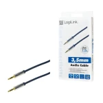 LogiLink Audio kábel Jack 3,5 mm (M) - Jack 3,5 mm (M) modrý / Audio kábel / prepojovací / 1 m / pozlátené konektory (CA10100)
