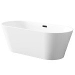 INVENA - Voľne stojaca vaňa 170 cm Limnos so sifónom čierny AN-00-140-KPL