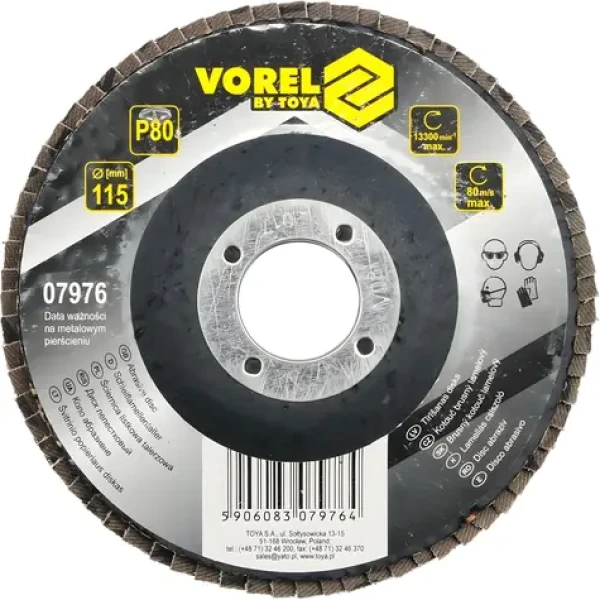 Vorel Lamelový brúsny kotúč P40 / Brúsny kotúč / Priemer 115 mm (TO-07974)
