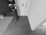 MEXEN/S - KIOTO Sprchová zástena WALK-IN s poličkou a držiakom uterákov 90 x 200, transparent/čierna 8 mm, chróm 800-090-121-01-77