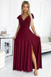 Dámske šaty 411-8 CRYSTAL burgundy - Numoco 2XL