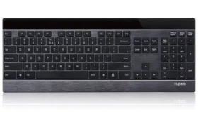 Rapoo E9270p čierna / bezdrôtová klávesnica s dotykovou multimediálnou plochou / 5 GHz / CZ verzia / 2x AA batérie