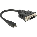 DeLock Adapter HDMI Micro-D (M) - DVI 24 +5 (F) 0.2m čierna (65563)