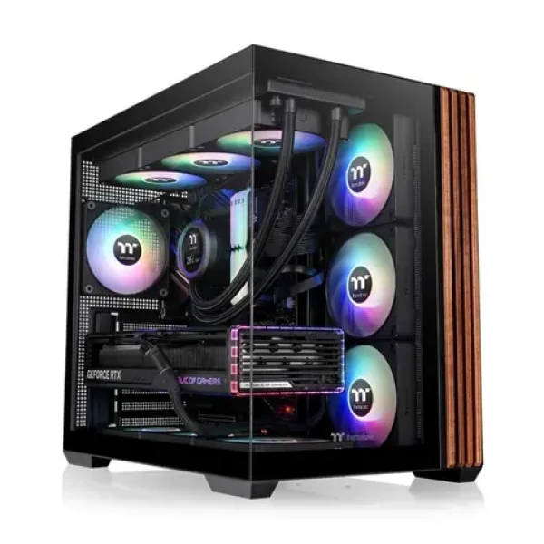 Thermaltake View 380 WS ARGB čierna/drevo / ATX / 2x USB-A 3.2 / 1x USB-C 3.2 Gen 2 / 4X 120mm ARGB / bez zdroja (CA-1Z2-00M1WN-WS)