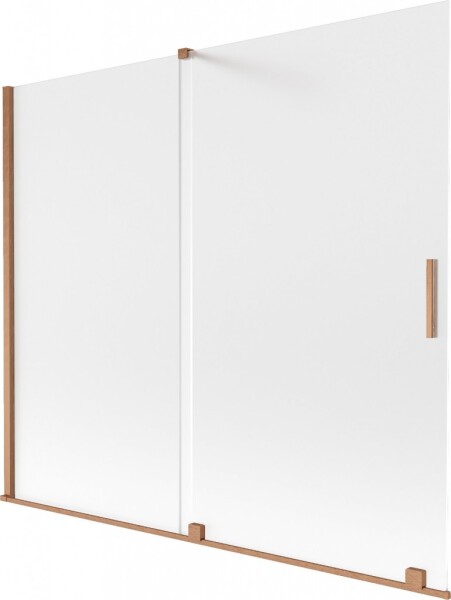 MEXEN/S - Velar dvojkrídlová posuvná vaňová zástena 180 x 150, dekor, meď kartáčovaná 896-180-000-31-65