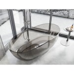 MEXEN - Pure bronze voľne stojaca vaňa transparentna 170 x 80, korok chróm 58071708018