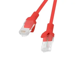 Lanberg CAT5e červená / Patch kábel / UTP / 2 m / Fluke Passed (PCU5-10CC-0200-R)