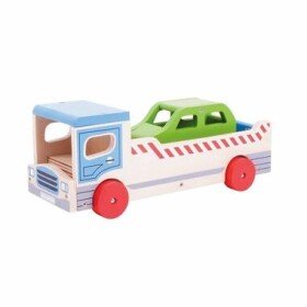 Bigjigs Toys Drevené odťahové auto s osobným autom