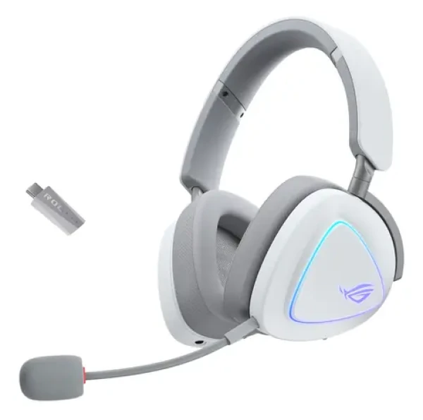 Asus ROG Delta II biela / Slúchadlá / Bezdrôtové aj káblové / Bluetooth / RGB podsvietenie (90YH03W0-BHUA10)