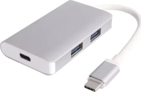 PremiumCord USB-C hub strieborná / USB hub / 2x USB 3.0 / PD nabíjanie / 5 Gbps (KU31HUB05)