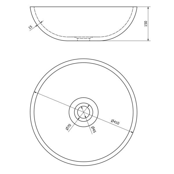 SAPHO - PRIORI keramické umývadlo na dosku, priemer 41cm, čierna/zelená PI039