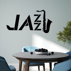 Veselá Stena Samolepka Jazz Farba: černá, Veľkosť: 60 x 32 cm