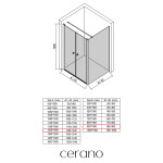 CERANO - Sprchovací kút Antelo L - Ľ/P - 6 mm - čierna matná, transparentné sklo - 120x90 - otočný CER-666358