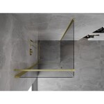 MEXEN/S - Mist-B sprchovací kút dvere krídlové 80 x 80, transparent, zlato kefovaná 8A2T-080-080-55-00