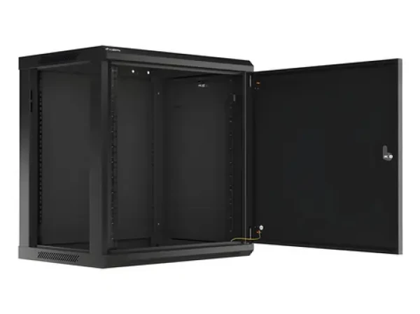 Lanberg WF01-6412-00B čierna / Nástenný rozvádzač / 19" / 12U / 600×450 mm / kovové dvere (WF01-6412-00B)