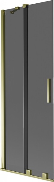 MEXEN/S - Velar dvojkrídlová posuvná vaňová zástena 75 x 150, grafit, zlatá 896-075-000-41-50