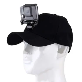 Puluz šiltovka s držiakom pre akčné kamery čierna / Šiltovka / univerzálny úchyt / GoPro, DJI, Insta360 (PU195)