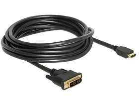 DeLock / Kábel DVI-D na HDMI-A / 5 m / samec/samec / max. 1920 x 1200 / pozlátené konektory (85586)