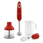 SMEG HBF03RDEU červená / Ručný mixér / 700 W / Turbo / Nádoba 1,4 l / Sekáčik (HBF03RDEU)