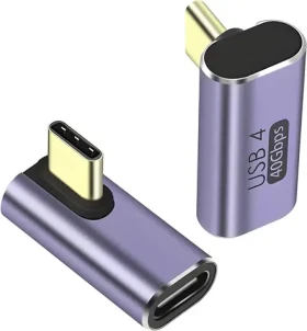 PremiumCord Adaptér USB-C 90° hliníkový / Redukcia / USB-C / USB4.0 / 40 Gbps / 100 W (kur31-41)