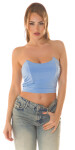 Sexy Bandeau crop top Corset Look babyblue Einheitsgroesse